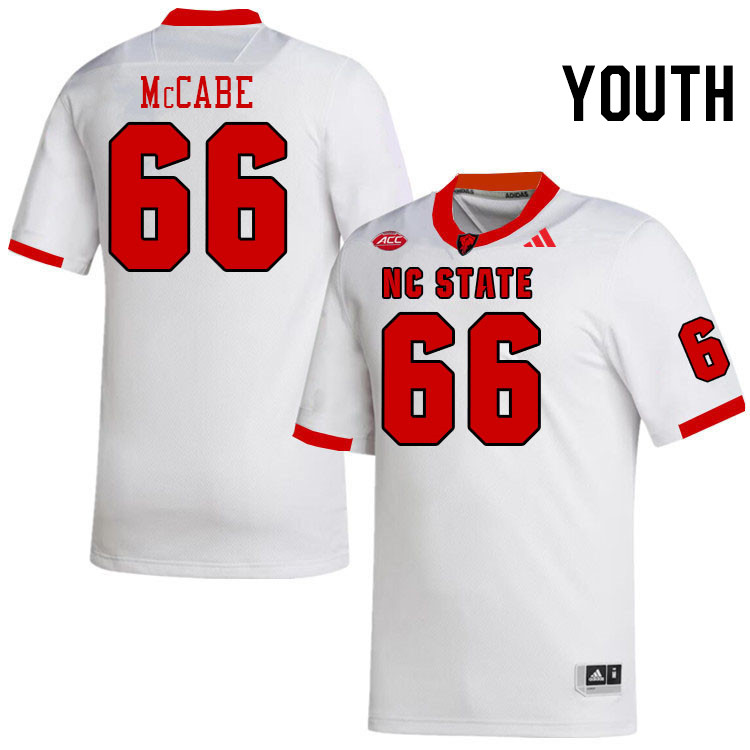 Youth #66 Matt McCabe NC State Wolfpack College Football Jerseys Stitched-White Youth #66 Matt McCabe NC State Wolfpack College Football Jerseys Stitched-White